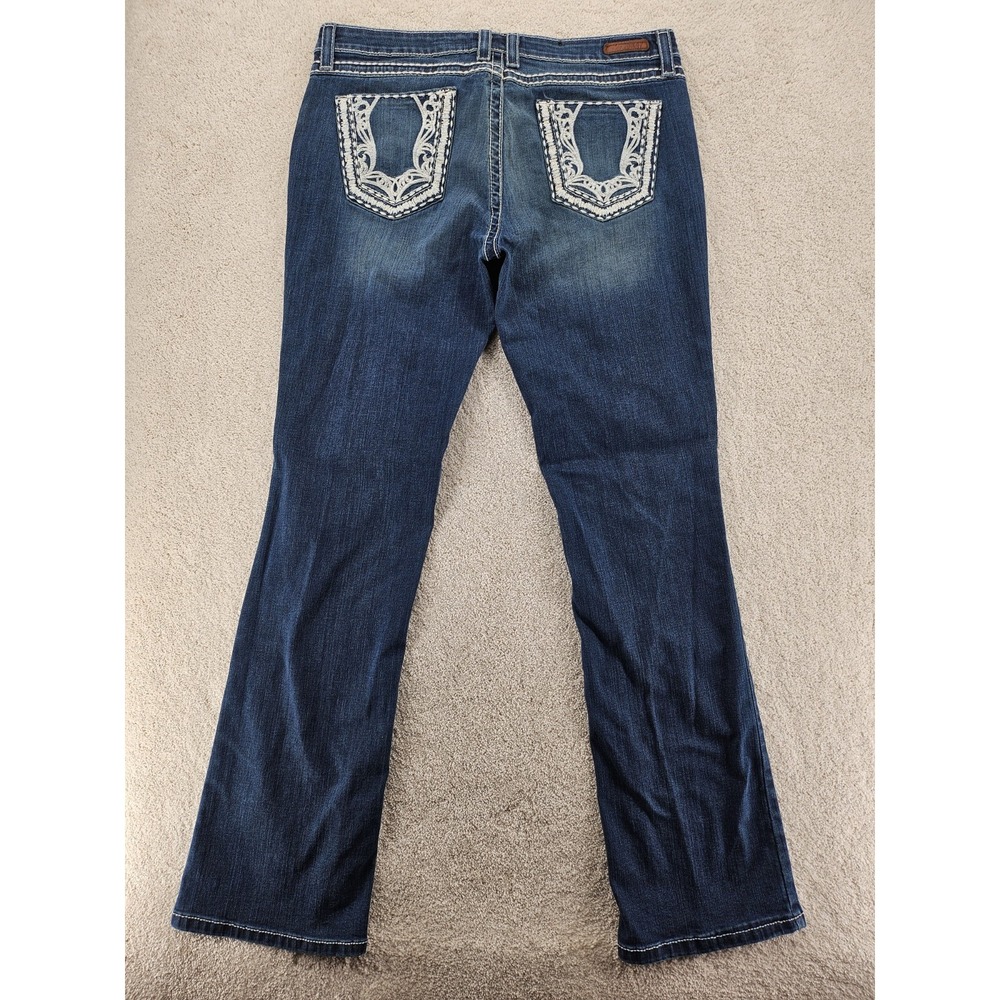 Wrangler Rock 47 Womens Ultra Low Rise Bootcut Jeans Dark Wash 32x34 NWT - Picture 3 of 12